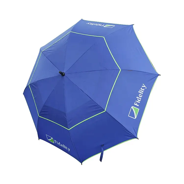 Özel Logo baskılı bacalı otomatik katlanır şemsiye