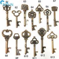 Usine personnalisée 3D grand squelette clé finition bronze Antique Llavero porte-clés porte-clés personnalisé antique porte-clés