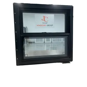 GEMINI Schall dichtes Glasfenster für Haus Big Size Black Upvc Double Hung Hurricane Impact Schwarz Windows Up