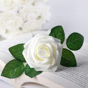 50 piezas de rosas de espuma PE, flores artificiales con tallos, estilo de flores secas, caja de regalo para el Día de San Valentín, para decoración del hogar y fiestas. - Product Image 3