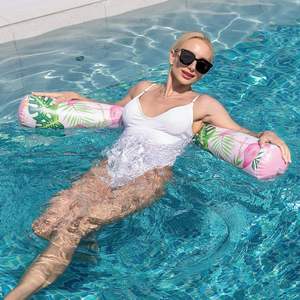 Bouée de natation gonflable en forme de U personnalisée, aide à la natation gonflable en PVC pour adultes, bouée de natation <span class=keywords><strong>flamant</strong></span> rose - Product Image 2