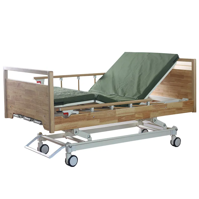 Hospital Nursing Home Wooden Electric Care Bed with Lifting for Patients