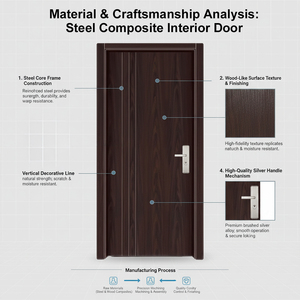 Puertas de Acero Polimérico Modernas, Resistentes al Viento, para Interiores de Dormitorios y Casas, Precio al por Mayor - Product Image 3