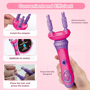 Ensemble de jeu de beauté pour salon de coiffure, jeu de simulation pour enfants d'âge préscolaire, kit de <span class=keywords><strong>maquillage</strong></span> pour enfants, tresseuse électrique, jouets, machine à gemmes pour cheveux avec miroir - Product Image 6