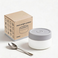 Boîte à lunch isotherme en acier inoxydable de 340 ml pour enfants, avec bouton de pression hermétique, personnalisable
