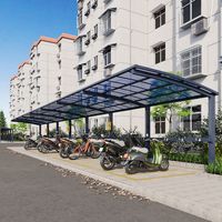 Abri de voiture extérieur moderne et simple à toit en arche, en aluminium thermolaqué, durable et étanche, pour une ou deux voitures, prix usine