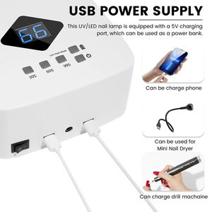 Lámpara de Uñas de <span class=keywords><strong>120W</strong></span> con 4 Ajustes de Temporizador Luz UV Recargable para Curado de Esmalte en Gel - Product Image 4