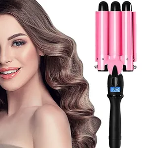 Beautygadgets 2023 Eletronic Keramische Haarkruller 3 Barrel Wave Triple Wave Haarroller Krultang Mini Ei Roll Haarkruller