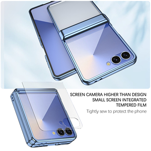 Nuova <span class=keywords><strong>Cover</strong></span> per Telefono con Ricarica Wireless <span class=keywords><strong>Trasparente</strong></span> Elettroplaccata per Z Flip 8 7 6 <span class=keywords><strong>5</strong></span> - Product Image 3