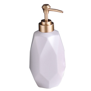 Botellas de loción vacías de cerámica modernas blancas altas decoración del hogar dispensador de lavado de jabón de manos de gres - Product Image 3