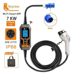 Cargador de Coche Eléctrico Portátil FYE02 de 7KW, Nivel 2, Tipo 1, con WIFI y APP, 12 Meses de Garantía, Nuevo - Product Image 1