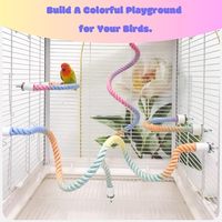 3 Perchoirs en Corde Dégradée Flexibles pour Oiseaux, Jouet d'Escalade, Accessoires de Cage à Oiseaux pour Perroquet, Agapornis, Parakeet