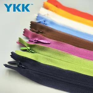 YKK Concealed Invisible Zipper Long Chain Custom Long Zipper for Clothes Lady's Dresses by The Yard Wholesale Invisible Nylon