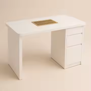 Modern Customized Multi-functional Metal Salon Manicure <b>Table</b> with Drawers Cleaner Wood Tabletop Eco-Friendly <b>Nail</b> Spa Furniture - Product Image 1