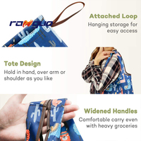 Sac de courses pliable personnalisé en polyester écologique et réutilisable, résistant, avec logo imprimé en sérigraphie, sac fourre-tout promotionnel