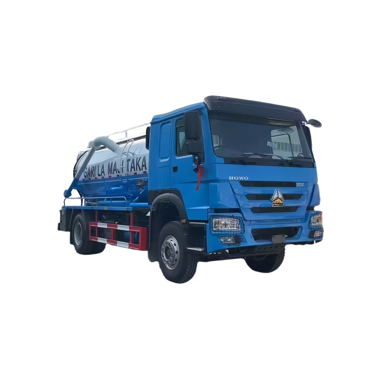 High End Sinotruk HOWO 12m³ 12000L 14tons Blue 8 Meters Long High-pressure Cleaning and Sewage Suction Truck for Sale