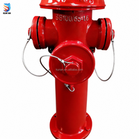 Hydrant d'incendie standard Kunan avec capuchons à chaîne, œillet de levage, revêtement en poudre rouge, type dôme en fonte pour utilisation par les unités de sauvetage