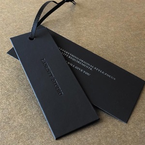 Tùy Chỉnh Tên <span class=keywords><strong>In</strong></span> Nổi Lá Biểu Tượng Quần Áo Treo Thẻ Giấy Kraft Thẻ Màu Đen Sang Trọng Nhãn Bông Sợi Dây Thừng Cho Quần Áo Quần Jean - Product Image 3