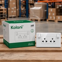 Prise murale thaïlandaise standard 120, type 6 trous, 16A 250V, double sortie encastrée, interrupteur marche/arrêt indépendant, indicateur LED pour hôtels