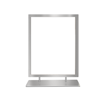 Support d'affichage en acier inoxydable en forme de T, support de table pour code QR de paiement, support d'affichage en métal, support de signalisation pour code QR de médias sociaux