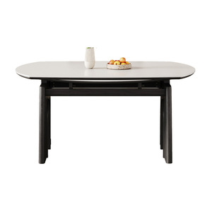 Ancient Coin <b>Dining</b> <b>Table</b> <b>Round</b> Extendable <b>Solid</b> <b>Wood</b> Modern Minimalist Design For Home <b>Dining</b> Room - Product Image 5