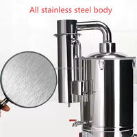 Qiandie 5L/10L/20L Appareil de distillation de laboratoire Eau distillée pour hôpitaux Écoles Boissons Machines à vin pour laboratoires d'utilisation