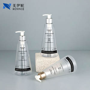 Minnie Simple Sense 500ml Cone Shaped PET Plastic <b>Bottle</b> With <b>Pump</b> For Shower Gel Conditioner Shampoo - Product Image 2