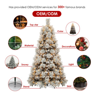 Árbol de Navidad Artificial de Pino Nevado de Fábrica, Soporte para Árbol de Navidad, Tamaño y Forma Personalizados, Preiluminado, OEM ODM, Adorno Navideño - Product Image 4