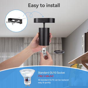 Aigostar moderna lampada da soffitto regolabile nero uso interno Gu10 Base faretti moderni faretti regolabili per uso interno - Product Image 5