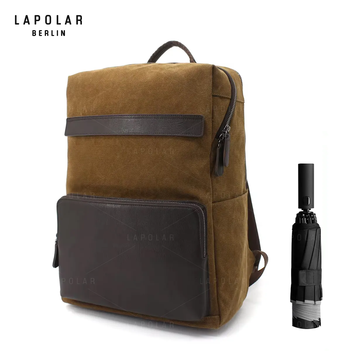 LAPOLAR özel çanta üreticileri özel dana seyahat Laptop çantası çok cep Vintage hakiki deri sırt çantası erkekler için