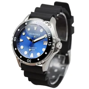 Montre automatique étanche 30ATM de haute qualité avec bracelet en silicone montres Sea Master pour hommes