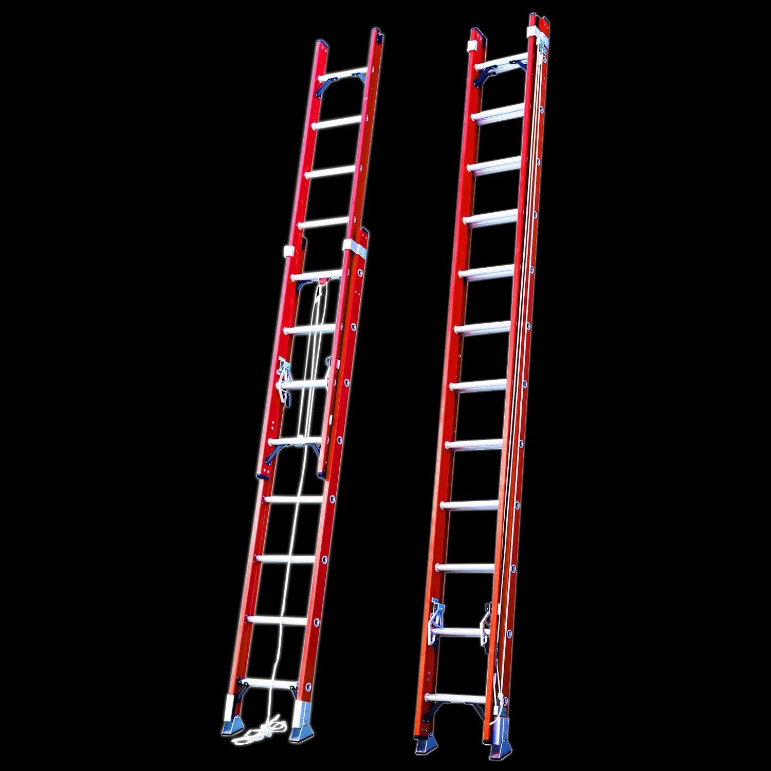 3-12M Volledige Glasvezel Extension Ladder Met 2 Onderdelen En Aluminium Rung Stappen