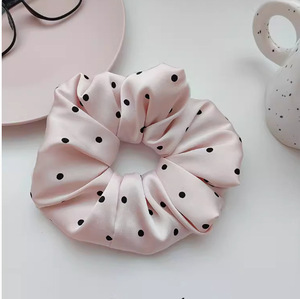 超甜美粉色圆点蝴蝶结缎面发带 粉色丝带蝴蝶结缎面发圈 女式女孩发饰 - Product Image 4