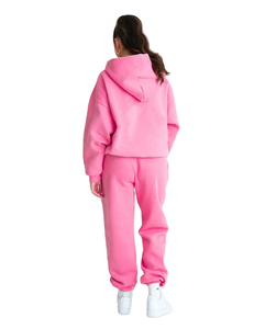 Produttori di abbigliamento 2024 Street Wear Joggers tuta da <span class=keywords><strong>donna</strong></span> due pezzi Set tuta <span class=keywords><strong>oversize</strong></span> in rosa - Product Image 5