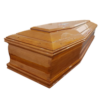 Ataúd Funerario de Madera Fina Natural, Ataúd Europeo de Madera Maciza con Estructura Tradicional China de Encaje y Tenón