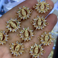 Bracelet en laiton plaqué or 18 carats résistant au ternissement, cadeau pour la fête des mères, souvenir significatif, bracelet à perles de la Vierge Marie pour la protection