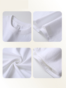 T-shirt Estiva in Puro Cotone Pesante 230g, Manica Corta, Collo Tondo, Vestibilità Ampia, Tinta Unita, T-shirt Casual di Marca - Product Image 3