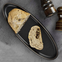 Céramique Plat Noir Dîner Steak Porcelaine De Luxe Assiettes Ensembles Vaisselle Assiettes Mat