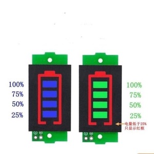 โมดูลตัวบ่งชี้ระดับแบตเตอรี่ลิเธียม จอแสดงผล LED 0-15V สำหรับการตรวจสอบแรงดันไฟฟ้าของชุดแบตเตอรี่ - Product Image 1
