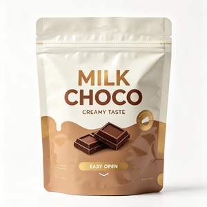 Sachet Doypack en composite PE haute résistance, thermoscellable, refermable, avec fenêtre transparente, sûr pour les aliments, pour le chocolat - Product Image 1