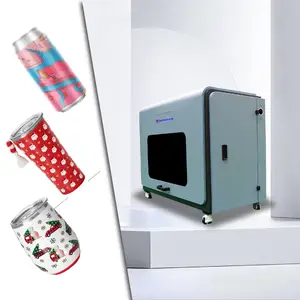 Cylindrical 360 uv printer for bottle tumbler drink ware candle printing machinery