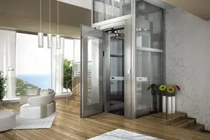 Elevador doméstico hidráulico sem sala para família, preço panorâmico de 4 andares, 450Kg, elevador pequeno