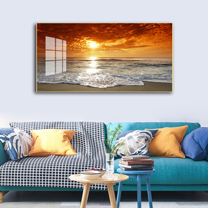 Impresiones Digitales de <span class=keywords><strong>Acuarela</strong></span> HD Personalizadas, Arte Moderno para Decoración de Paredes del Hogar, <span class=keywords><strong>Paisaje</strong></span> de <span class=keywords><strong>Atardecer</strong></span> en la Playa, Pintura en Porcelana de Cristal - Product Image 5