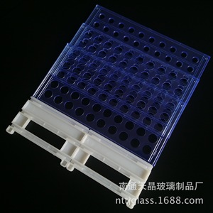 ชั้นวางหลอดทดลองเทียนจิง 13 มม. 50 รู อุปกรณ์ห้องปฏิบัติการแบบโมดูลพลาสติก - Product Image 1