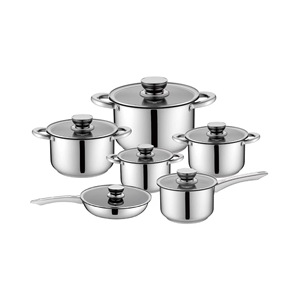 Phong cách Mỹ giáng sinh màu thép không gỉ Cookware Set phù hợp với nắp và xử lý khác nhau cho nhà bếp và hộ gia đình - Product Image 1
