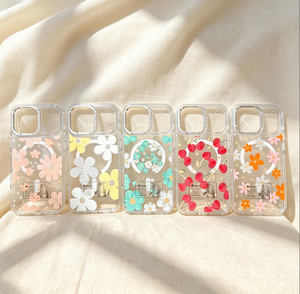 Coque de téléphone magnétique florale en PC pour <span class=keywords><strong>iPhone</strong></span> 18 17 16 15 Pro et Samsung S26 – Étui de protection tendance pour femme - Product Image 1