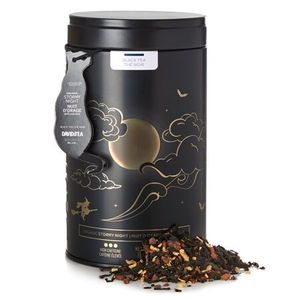Wholesale Embossing Food Grade Empty Luxury Decorated Tea Tin Coffee Tea Tin Box Packaging Airtight Black Round Loose Tea Tin