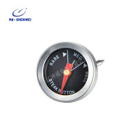 SW 4 pièces Mini thermomètre de cuisine en acier inoxydable, thermomètre alimentaire portable pour la cuisson à domicile (dinde, porc, bœuf, poulet)
