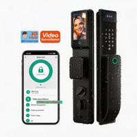 Serrure intelligente Tuya, étanche, avec reconnaissance d'empreintes digitales 3D, reconnaissance faciale, interphone vidéo actif, multi-langues