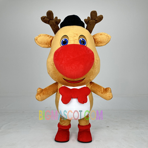Noël Rein cerf dessin animé Anime fourrure matériel gonflables père noël bonhomme de neige robe <span class=keywords><strong>renne</strong></span> Costume défilé accessoires drôle mascotte - Product Image 6